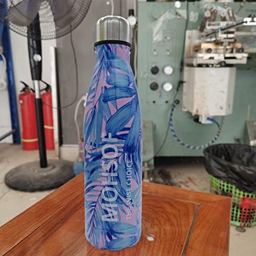 Mohsof Blue 500 מל לשימוש חוזר לבקבוקי מים נירוסטה | בקבוק BPA חולם כפול | כוס ספורט מתכתית עם מכסה
